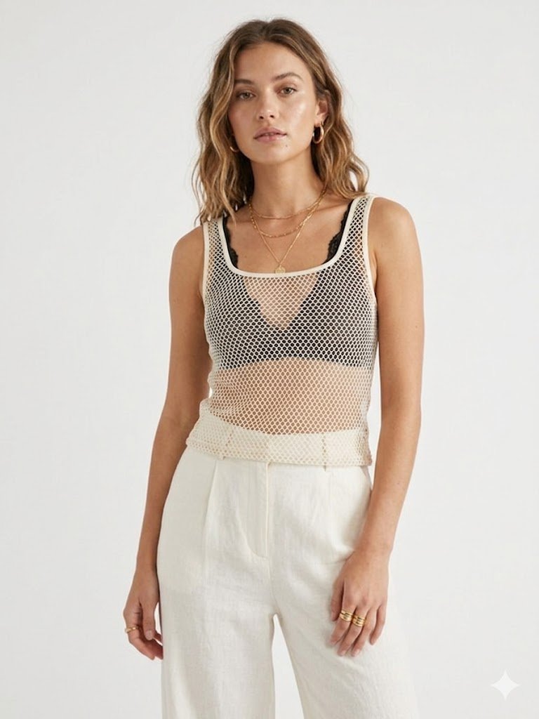 Urban Renewal Reworked Vintage Mesh Tank Top Nwt Medium Usa Made